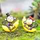 2 PCS Banana Monkey Garden Dollhouse Decoration Moss Micro Landscape Resin Ornaments(Grey)