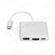 USB Type-C 3.1 to HDMI + USB3.0 OTG + Type-C Female Adapter 1080P HD Video Transmission Adapter for MacBook - Silver