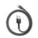 BASEUS Cafule Series 0.5M Weave Lightning 8 Pin Data Sync Charging Cable for iPhone X/8/8 Plus - Black / Grey