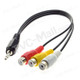 3.5mm 1/8'' Male Stereo Car AUX to 3 RCA AV Female Cord Audio Video Composite Cable