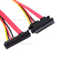 30cm SATA III 3.0 7+15 22 Pin SATA Male to Female Data Power Extension Cable
