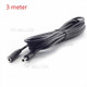 3 / 5 m Male to Female 3.5mm x 1.35mm DC 5V Power Cable Extension Adapter for CCTV Cable Security Camera - Black//3 Meter