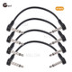 GGIANT AC-8 4Pcs 6 inch Guitar Effect Pedal Flat Patch Cables with 1/4 inch Right Angle Connectors
