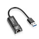 USB 3.0 Hub Ethernet Adapter to RJ45 Gigabit Network Converter for Windows Win7/Win8/Win10/Vista, Mac OS, Linux