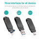 RICHWELL 128GB Type C/Lightning/USB 3 in 1 Thumb Drive Swivel Memory Stick USB 3.0 Flash Drive - Black