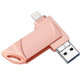 RICHWELL DN-PG31 8GB Metal Shell Flash Drive 3 in 1 Lightning/Micro/USB Swivel U Disk Memory Stick - Pink