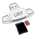 4 in 1 Type-C/Lighting 8Pin/Micro USB/USB Connector Card Reader OTG Hub Adapter TF Card Reader - White