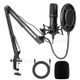 YANMAI Q10-B Professional Recording Singing Broadcasting Studio Microphone USB Mic with Bracket Shock Mount Pop Filter Kit