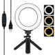 PULUZ PKT3059B 6.2-inch 16cm USB 3 Modes Dimmable Vlogging Photography Video LED Ring Lights + Tripod Mount Kit