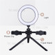 8-inch LED Ring Light Tripod Stand Studio Photo Video Live Broadcast Dimmable Light with Dual Phone Clips and Metal Gimbal