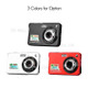 Digital Camera Mini Pocket Camera 18MP 2.7 Inch LCD Screen 8x Zoom Smile Capture Anti-Shake with Battery - Black
