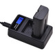 F550 For Sony NP-FM500H / NP-FM50 / NP-F550 Intelligent LCD Display Camera Battery Charger USB Cable Dual-Slot Charger