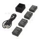 Dual Battery Charger + 4PCs Batteries + Mini USB Cable Kit for GoPro Hero 3 / 3+