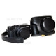 Protective Leather Camera Case Bag with Strap for Panasonic LX100 - Black