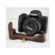 Genuine Leather Half Bottom Camera Protective Case Bag for for Canon EOS M50 - Coffee