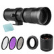 Camera Lens Kit with MF Super Telephoto Zoom Lens F/8.3-16 420-800mm T Mount + UV/CPL/FLD Filters + 2X 420-800mm Teleconverter Lens + T2-EOS Adapter Ring for Canon Cameras - Black