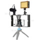 PULUZ PKT3022 3-in-1 Mobile Video Recording Video Rig Kits [Microphone+Vlogging Rig+ Fill Light] - Blue