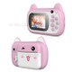 C10 24MP HD Dual Camera Kid Instant Print Camera 2.4 Inch Screen Children Cartoon Camera Toy - Pink