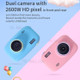 2.4-inch IPS HD Screen 2600W Cartoon Cat Kids Camera Intelligent Face Recognition Timing Shooting Video Recorder (without TF Card) - Pink