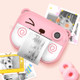 C3 Kids Cute Cartoon Instant Print Camera 2.4-inch IPS HD Screen Children Camcorder Toy - Pink