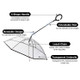 Pet Dog Umbrella Transparent Rain Cover with Leash Chain for Small/Medium Dogs