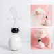 Robot Shaped Tumbler With Feather Cat Toy Stress Relief Pet Supply - White