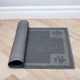 Large Size Footprint Pattern PVC Non-Slip Absorbent Waterproof Dog Cat Bowl Food Mat Bathroom Mat (Size: 60 x 90cm) - Grey