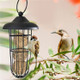 Durable Portable Metal Bird Feeder Outdoor with Steel Hanger Peanut Nuts Sunflower Seed Feeder for Wild Birds