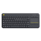 Logitech K400 Plus 2.4GHz Wireless Touch Control Keyboard, Wireless Range: 10m (Black)