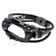 Zinc Alloy Frame + Leather Strap Replacement Beading Bracelet Retro Wrist Band for Mi Band 5/6/6 NFC - Style 1