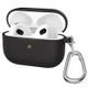 A060 Soft Silicone Earphone Cover for Apple AirPods 3, Shock-Absorbing Protective Case with Keychain - Black