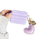 For Apple AirPods Pro Fashionable Down Jacket Pattern Earphone Case Leather+TPU Anti-scratch Protective Cover with Heart Pendant - Purple