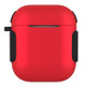 For AirPods with Wireless Charging Case (2019) / AirPods with Charging Case (2019) / (2016) 2-in-1 Design PC+TPU Frosted Protective Case Anti-drop Cover - Red