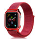 Soft Breathable Nylon Sport Loop Wrist Band Strap for Apple Watch Series 4 44mm - Red