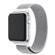 For Apple Watch Series 7 45mm / 6/SE/5/4 44mm / 3/2/1 42mm Milanese Watch Strap Semi-circular Tail Style Magnetic Stainless Steel Watch Band - Silver