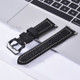 Frosted Split Leather with Black Buckle Watch Band for Apple Watch Series 6/SE/5/4 40mm / Series 3/2/1 Watch 38mm - Black