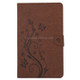 For Galaxy Tab A 7.0 Pressed Flowers Butterfly Pattern Horizontal Flip PU Leather Case with Magnetic Buckle & Holder & Card Slots & Wallet(Brown)