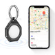 Rhombus Carbon Fiber Texture Anti-Lost Protective Silicone Case with Ring Buckle for Apple AirTag Bluetooth Locator - Black