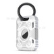 TPU Skin Armor Protective Case Anti-Lost Device with Ring Buckle for Apple AirTag Bluetooth Locator - White