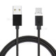 Woven Pattern 1M Magnetic Type-C USB Charging Cable for Samsung HTC LG Huawei - Black