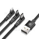 BASEUS MVP Elbow 3.5A 1.2m Lightning 8pin + Type C + Micro USB 3-in-1 Data Charge Cable - Black