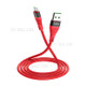 HOCO U53 Micro USB Charging Data Cable 1.2m Support 4A Flash Charging for Huawei Xiaomi OnePlus Etc. - Red