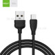 GOLF GC-63m Wine Glass Micro USB Data Sync Charge Cable Cord 2A 1m - Black