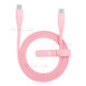 MOMAX 1M Flat Noodle USB Type-C to USB Type-C Sync Charger Cable for Samsung Huawei - Pink