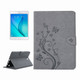 For Galaxy Tab A 8.0 / T350 Pressed Flowers Butterfly Pattern Horizontal Flip PU Leather Case with Magnetic Buckle & Holder & Card Slots & Wallet(Grey)