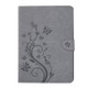 For Galaxy Tab A 8.0 / T350 Pressed Flowers Butterfly Pattern Horizontal Flip PU Leather Case with Magnetic Buckle & Holder & Card Slots & Wallet(Grey)