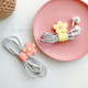 Flower Design Portable Silicone Data Cable Wire Organizer Earphone Cable Cord Winder - Green