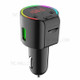 G61 Voltage Detection Car Bluetooth MP3 Player FM Transmitter USB QC3.0 + Type-C Phone Fast Charging Adapter with Colorful Light