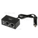 OLESSON NO.1522 120W 2-Way Cigarette Lighter Socket Splitter with USB Car Charger