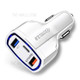 Car Charger PD + Dual USB Triple Port Fast Charge Cigarette Lighter Adapter for 12-24V Car SUV - White